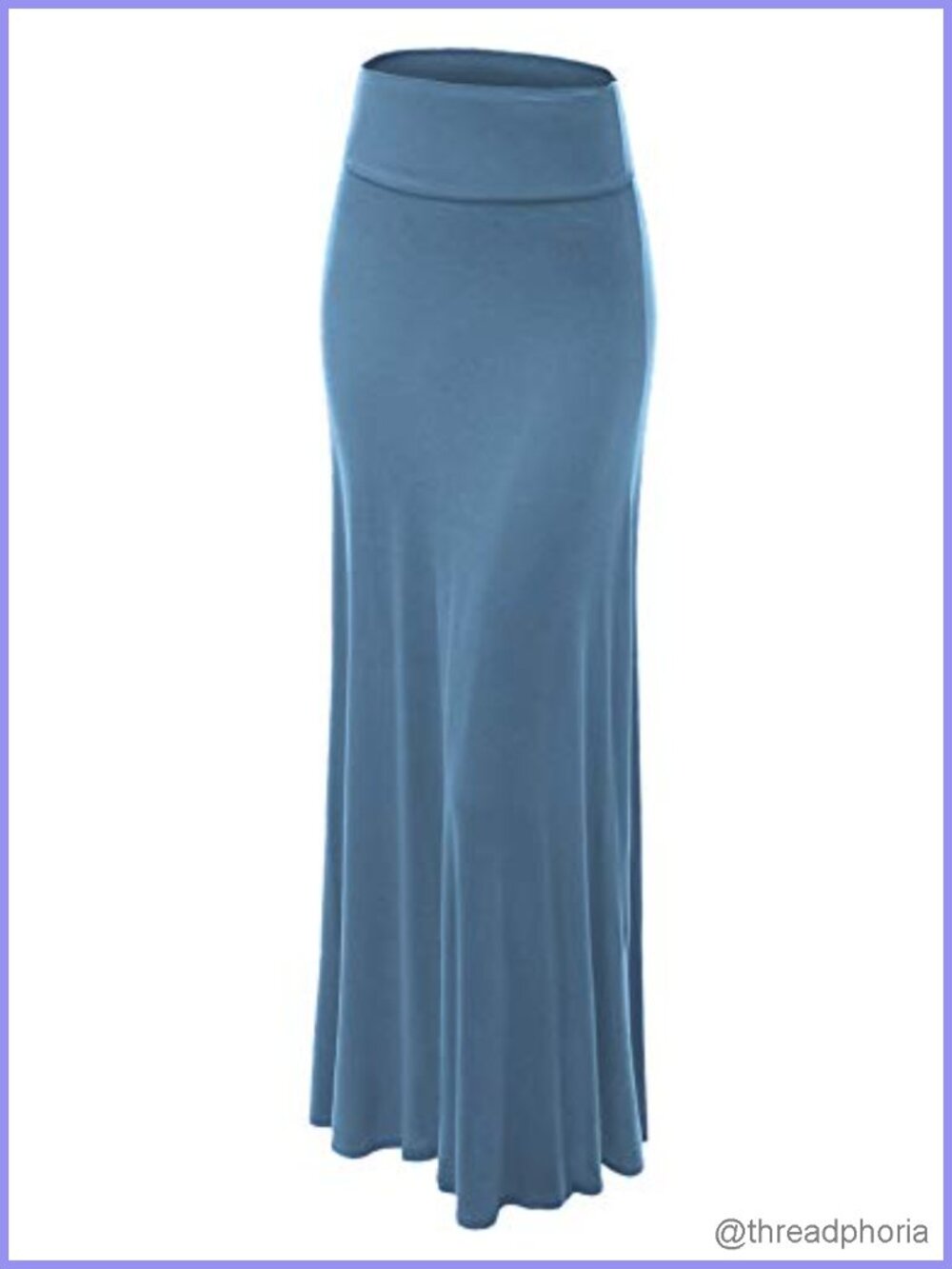 Women's Lightweight Jersey Fold Over Maxi Skirt Flare Long Lounge Skirt